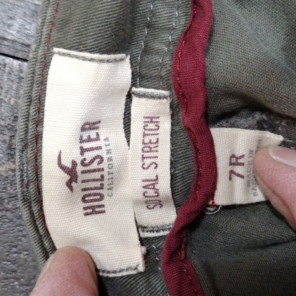 VINTAGE OLIVE HOLLISTER PANT SOCIAL STRETCH SZ 7 R - Picture 6 of 8